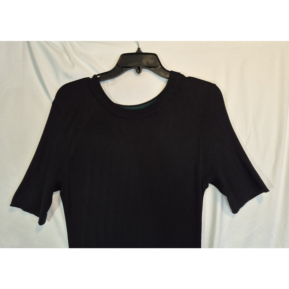 J. Crew Ribbed Henley Scoop Neck Black Sweater Dress S - Picture 4 of 6